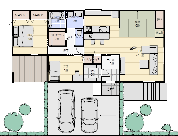 平屋間取り 一人暮らし 3ldkの間取り図