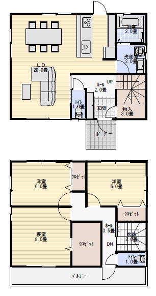 ローコスト住宅の間取りの間取り図