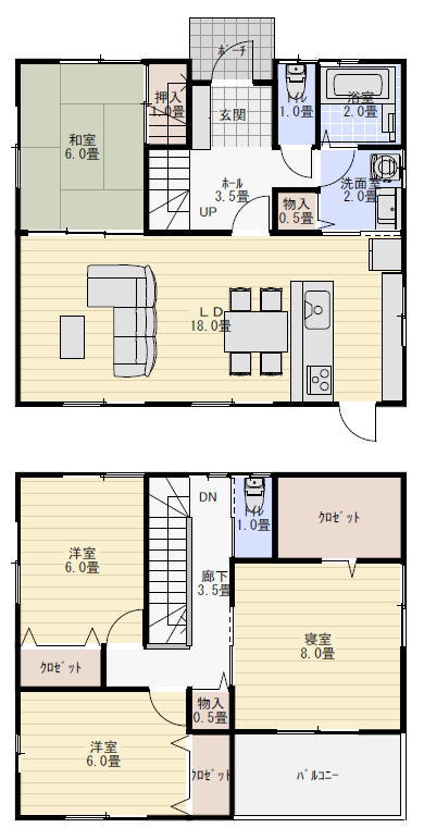間取り 34坪の間取り図