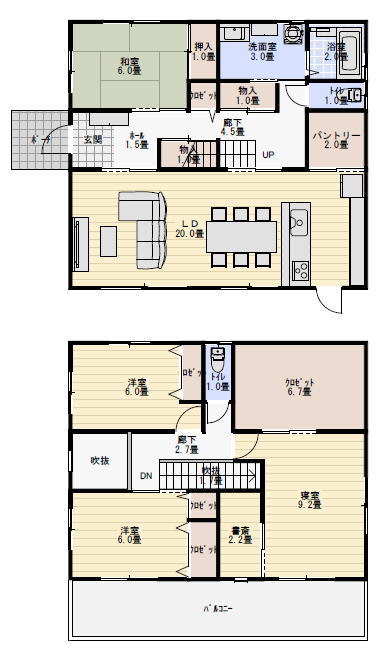 衣裳部屋のある間取りの間取り図